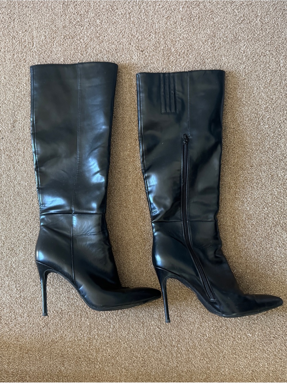 Jeffrey Campbell Black Knee-High Stiletto Boots